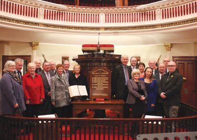 Dedication of the war memorial honours board